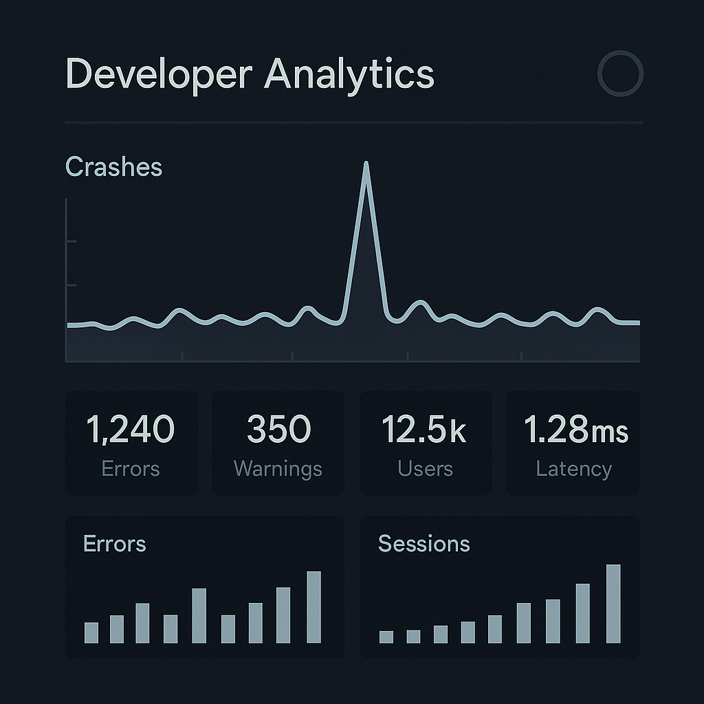 A clean, dark-mode dashboard showing smart SLO charts and filtered error data.